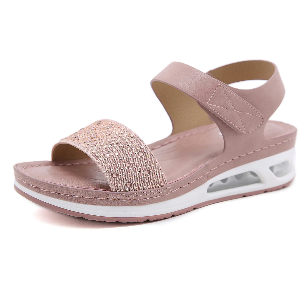 Casual Women's Air Cushioned Rhinestone Sandals