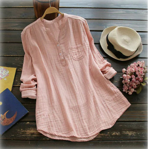 Pure Cotton Stand Collar Shirt