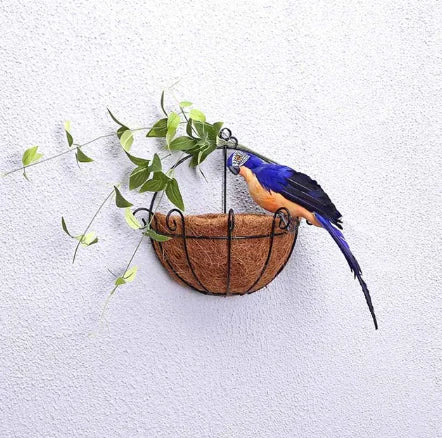 Feathered Parrot Figurine - Realistic Bird Decor