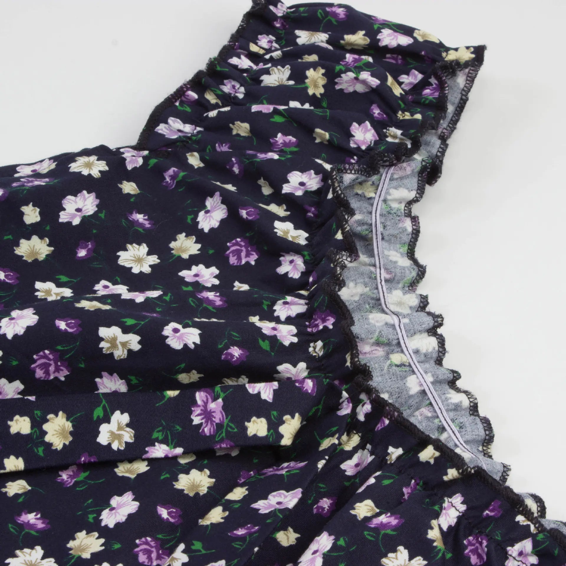 Sweet Ruffle Off-Shoulder Printed Slim Fit T-Shirt