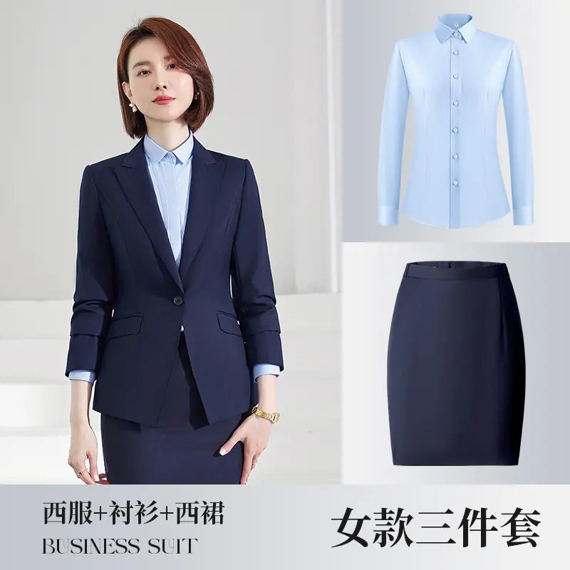 Navy Blue Unisex Business Suit for Work Teams