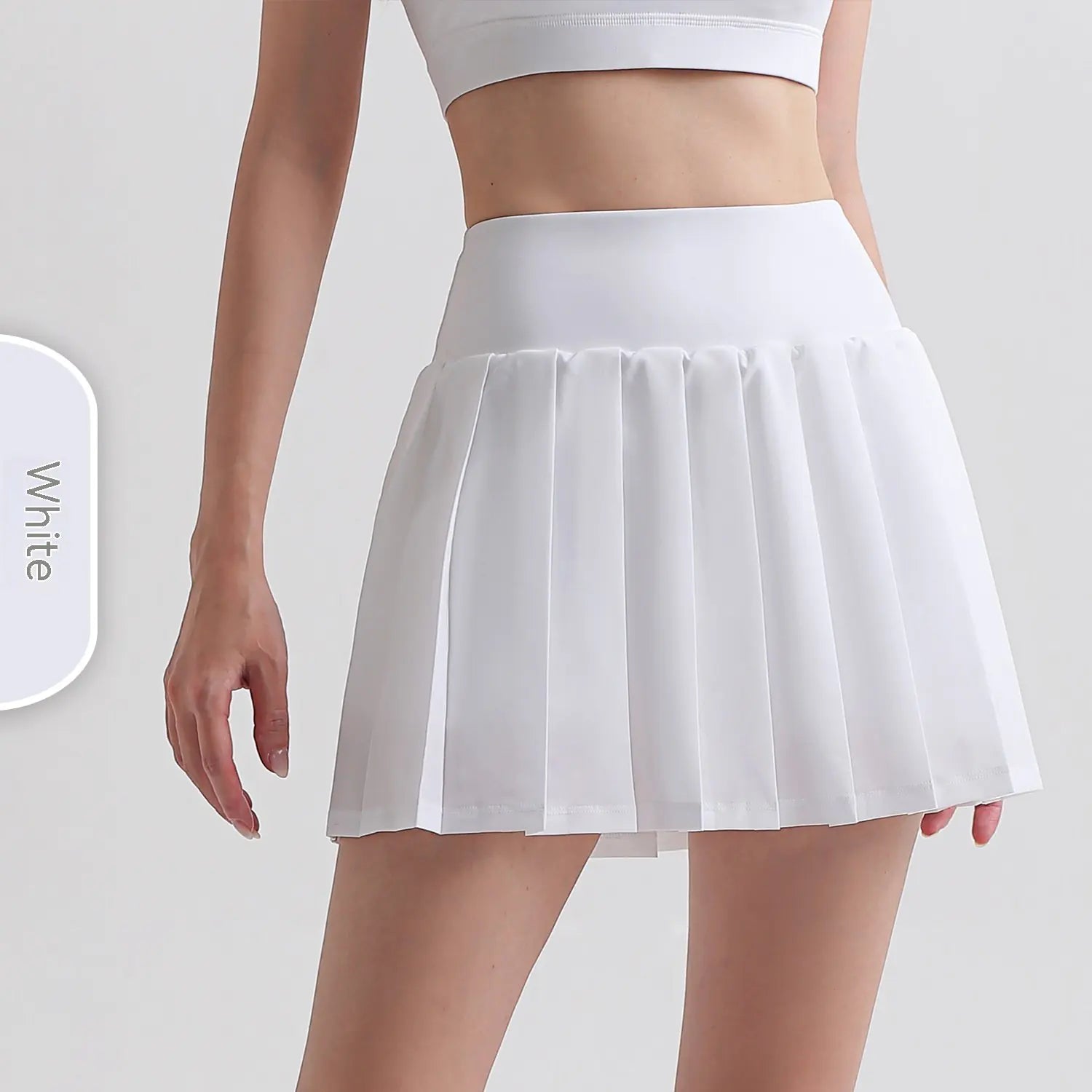 Pleated Anti-Exposure One-Piece Fitness Running Skirt