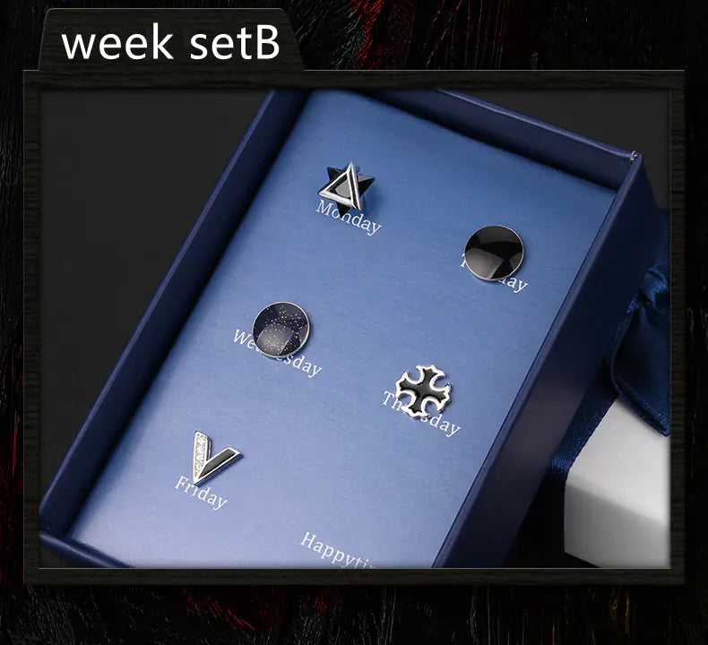 925 Silver Men's Stud Earrings Set (Minimalist Style)