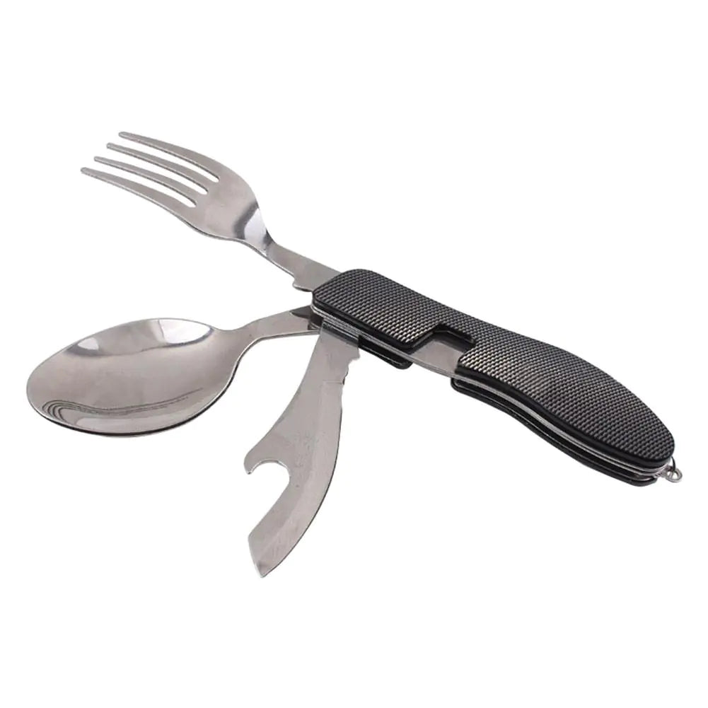 Camping Cutlery Set, Portable Stainless Steel Fork & Knife