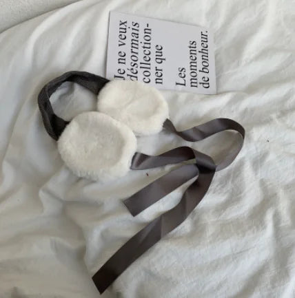 Korean Plush Lace-Up Soft Earmuffs for Girls