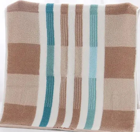 Thick Cotton Geometric Striped Face Wash Towel (1pc)