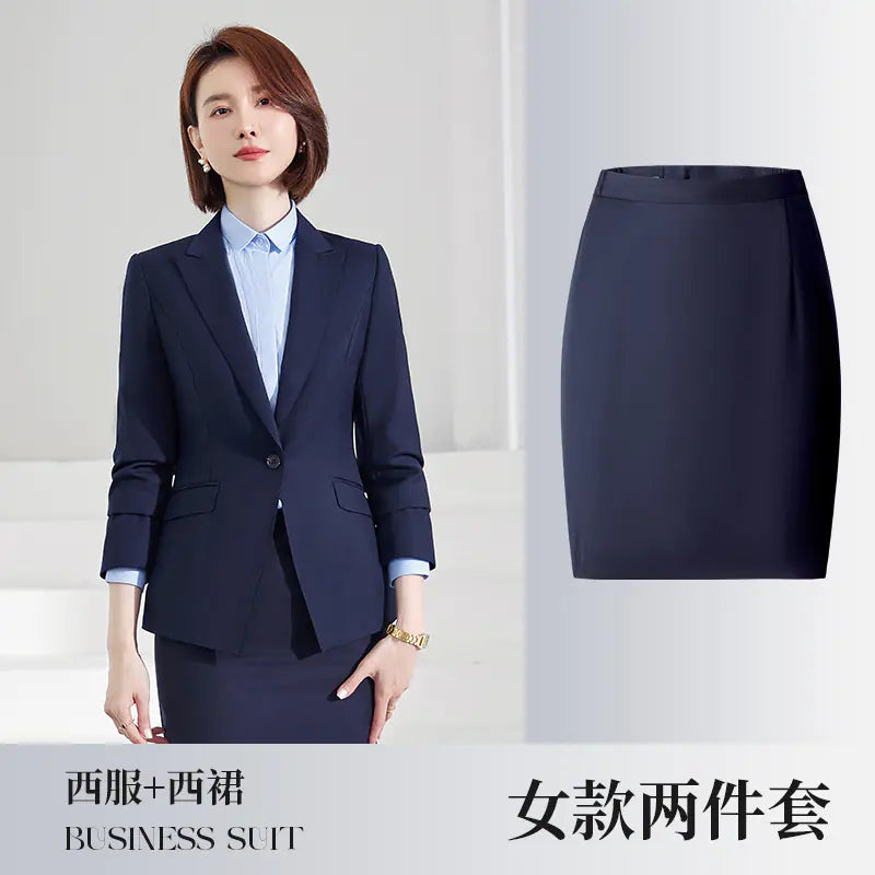 Navy Blue Unisex Business Suit for Work Teams