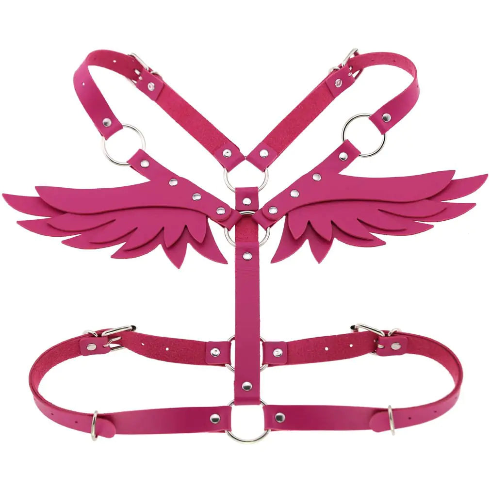 Women's Leather Angel Wings Harness Set
