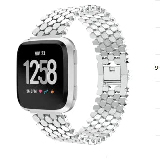 Fish Scale Metal Smartwatch with Stainless Steel Band