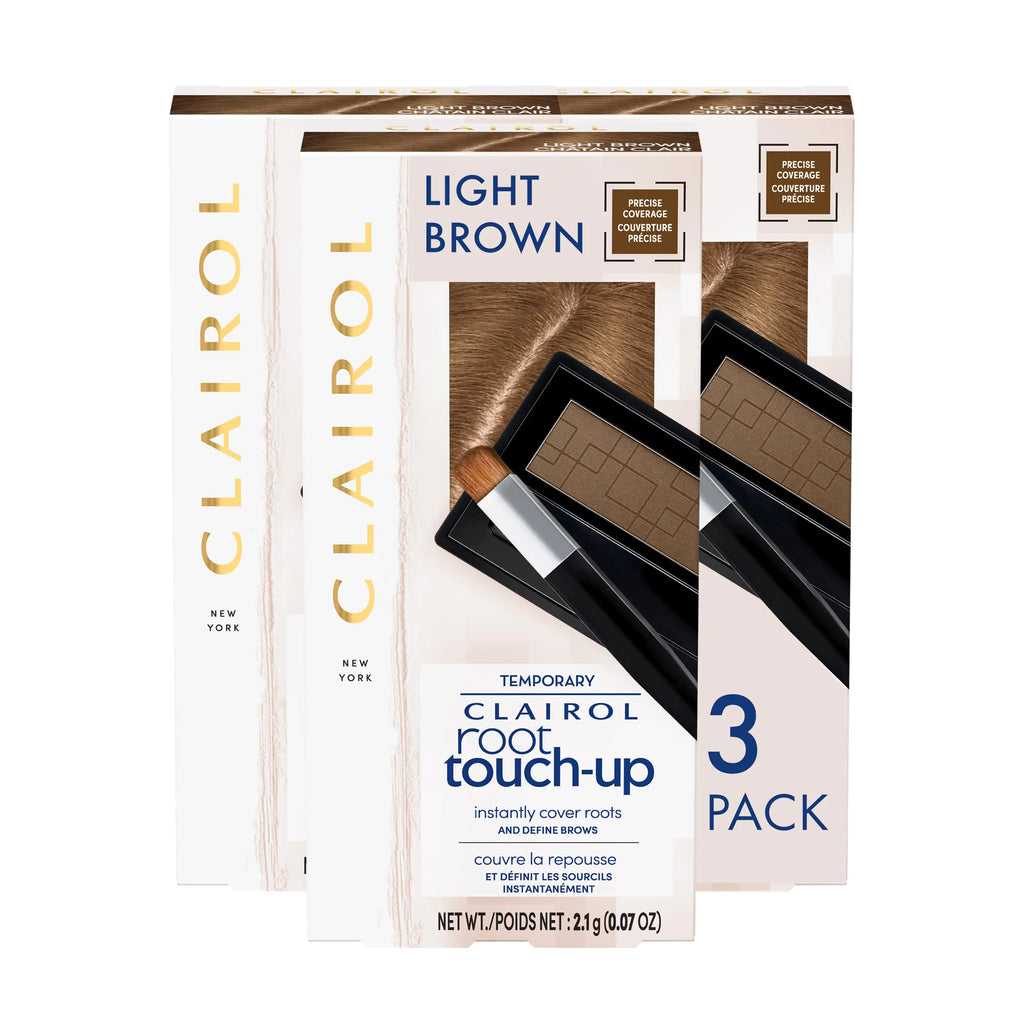 Clairol Root Touch-Up Temporary Concealing Powder Light Brown Pack of 3