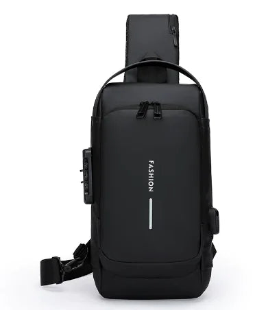 Men's chest bag security anti-theft password lock shoulder messenger bag(private listing)
