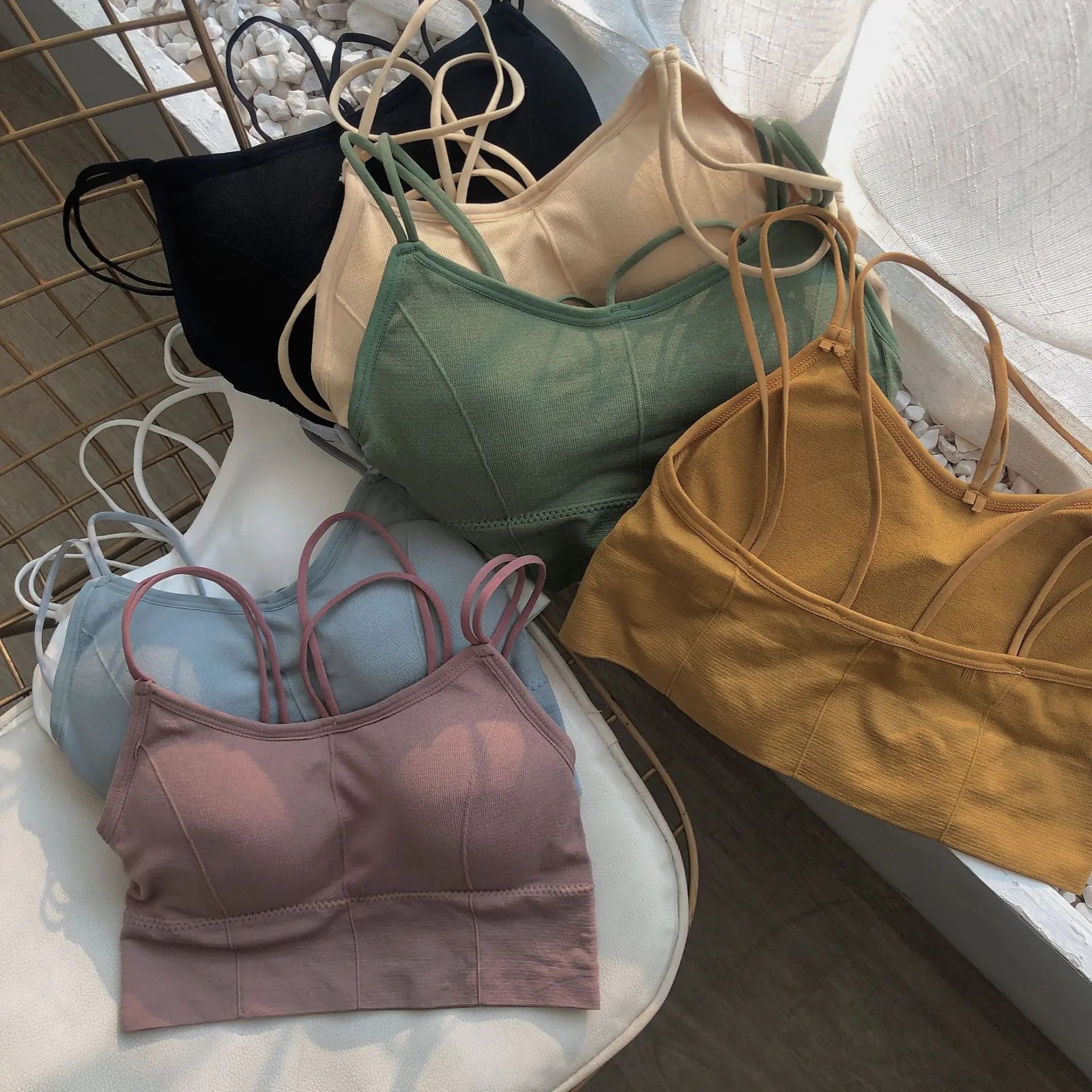 Trendy Women's Cami Top with Built-in Bra and Padding