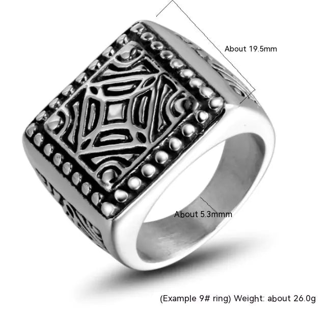 Personalized Trendy Square Ring for Men