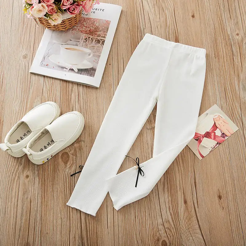 New Girls' Solid Color Stretch Tights