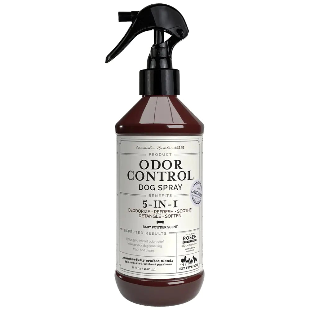 5-in-1 Dog & Pet Deodorizer Spray Odor Control & Detangling - Fresh Lavender scent with Oatmeal & Aloe for coat health & shine. Vet-Recommended Grooming Perfume & Hypoallergenic Dog Cologne 8oz 240ml