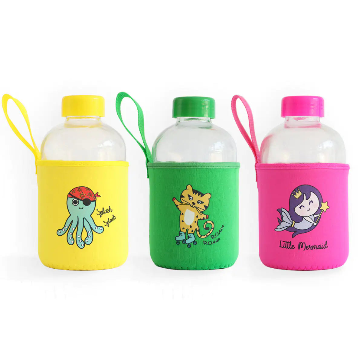 Milk&Moo Sailor Octopus Kids Glass Water Bottles  20 oz, 600 ml