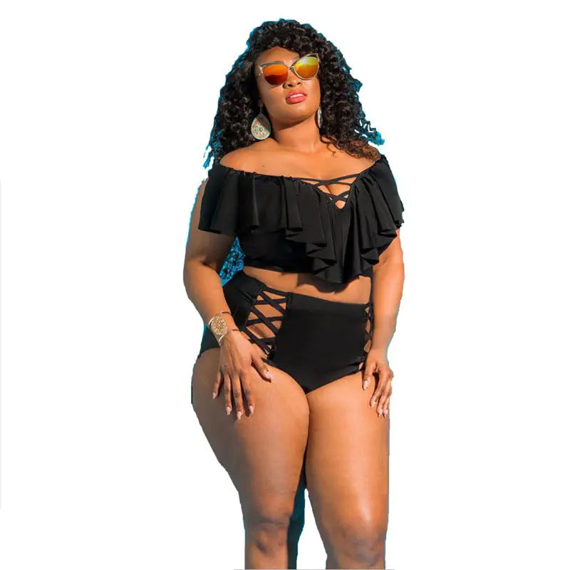 Plus Size 5XL High Waist Bikini Set