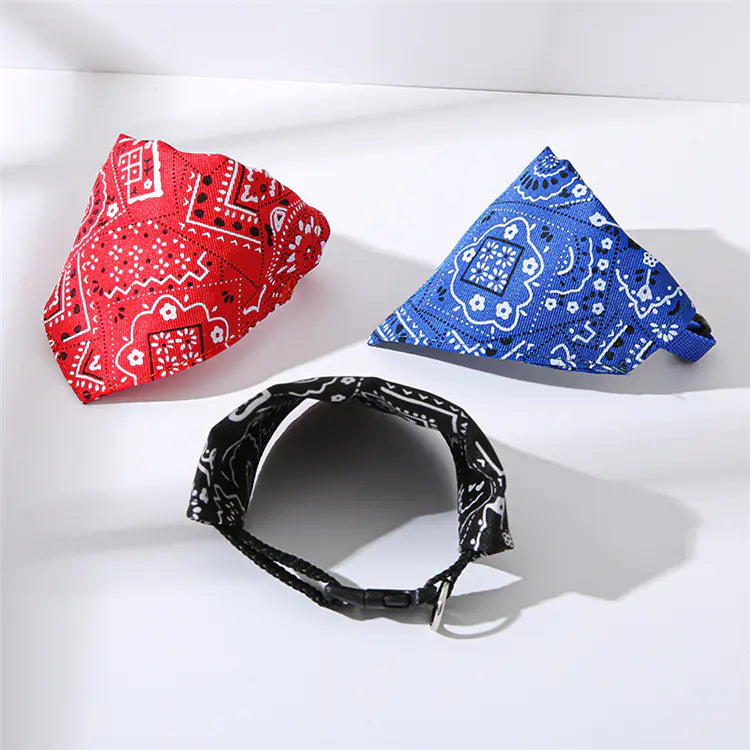 Adjustable Triangle Print Pet Collar with Towel