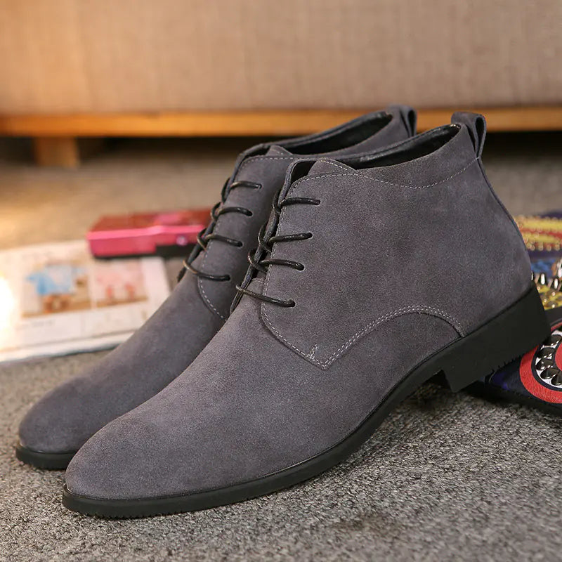 Men's Mid-top Lace-up Casual Pointed Shoes