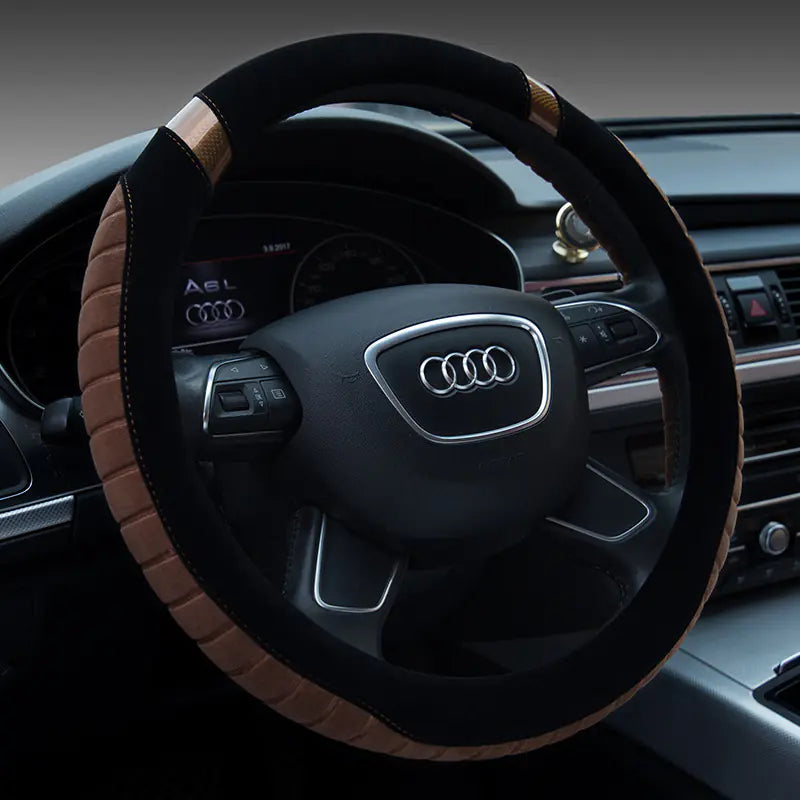 Short Plush Winter Steering Wheel Cover for Cars