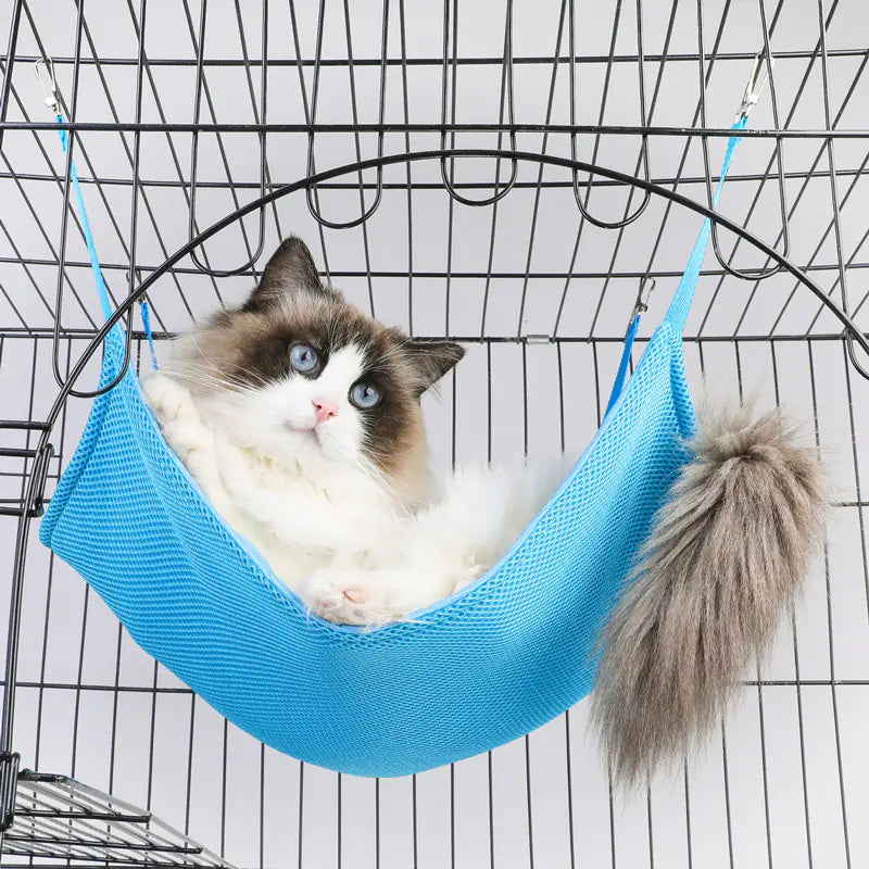 Double-sided Hanging Cat Hammock with Iron Cage Mat