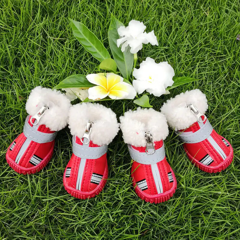 Thickened Snow Cotton Shoes for Fashionable Dogs