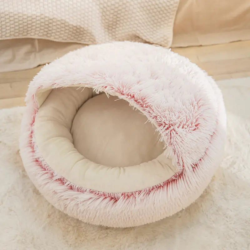Winter Cat Bed with Enclosed Design for Small Pets