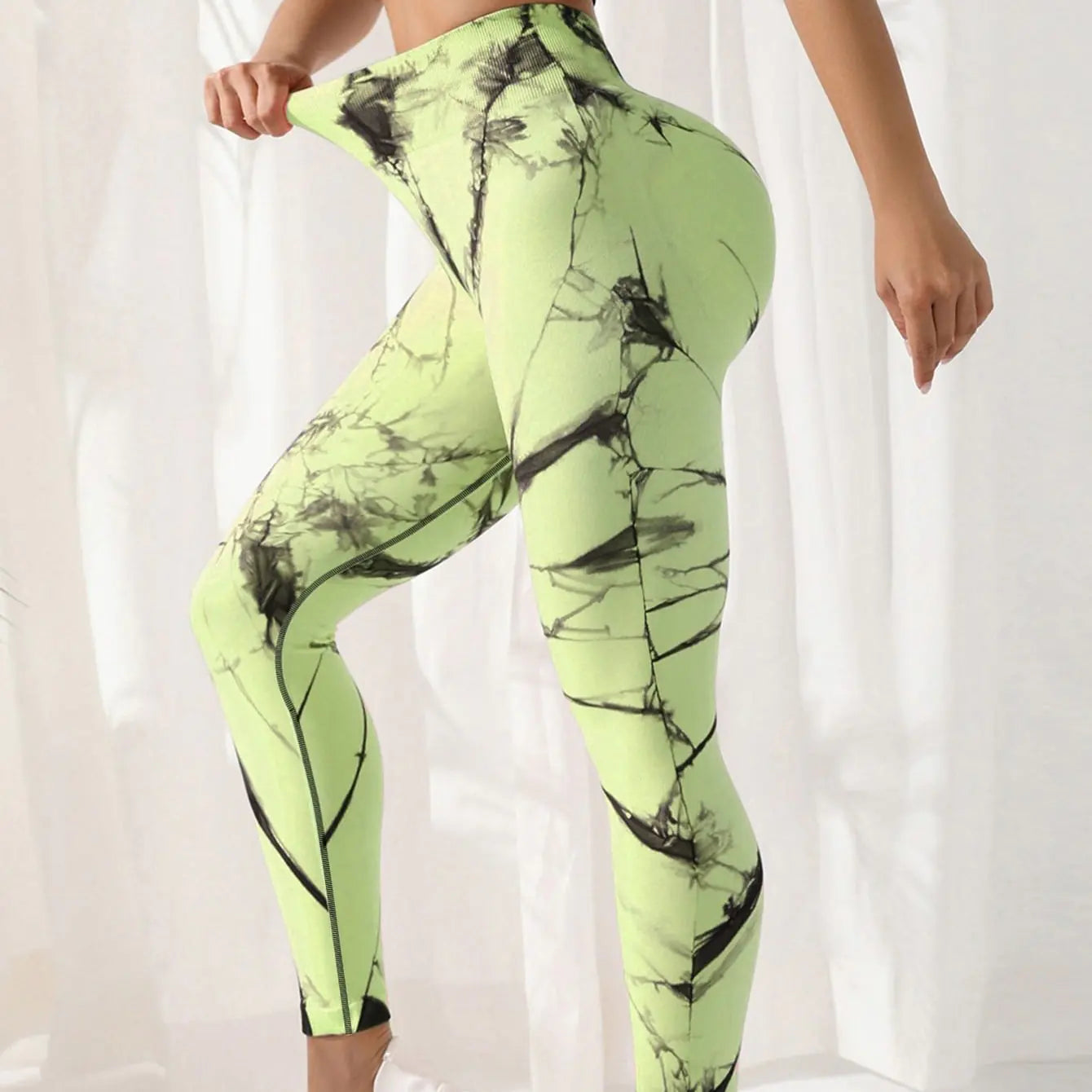 High Waist Tie-Dye Spandex Yoga Leggings for Women