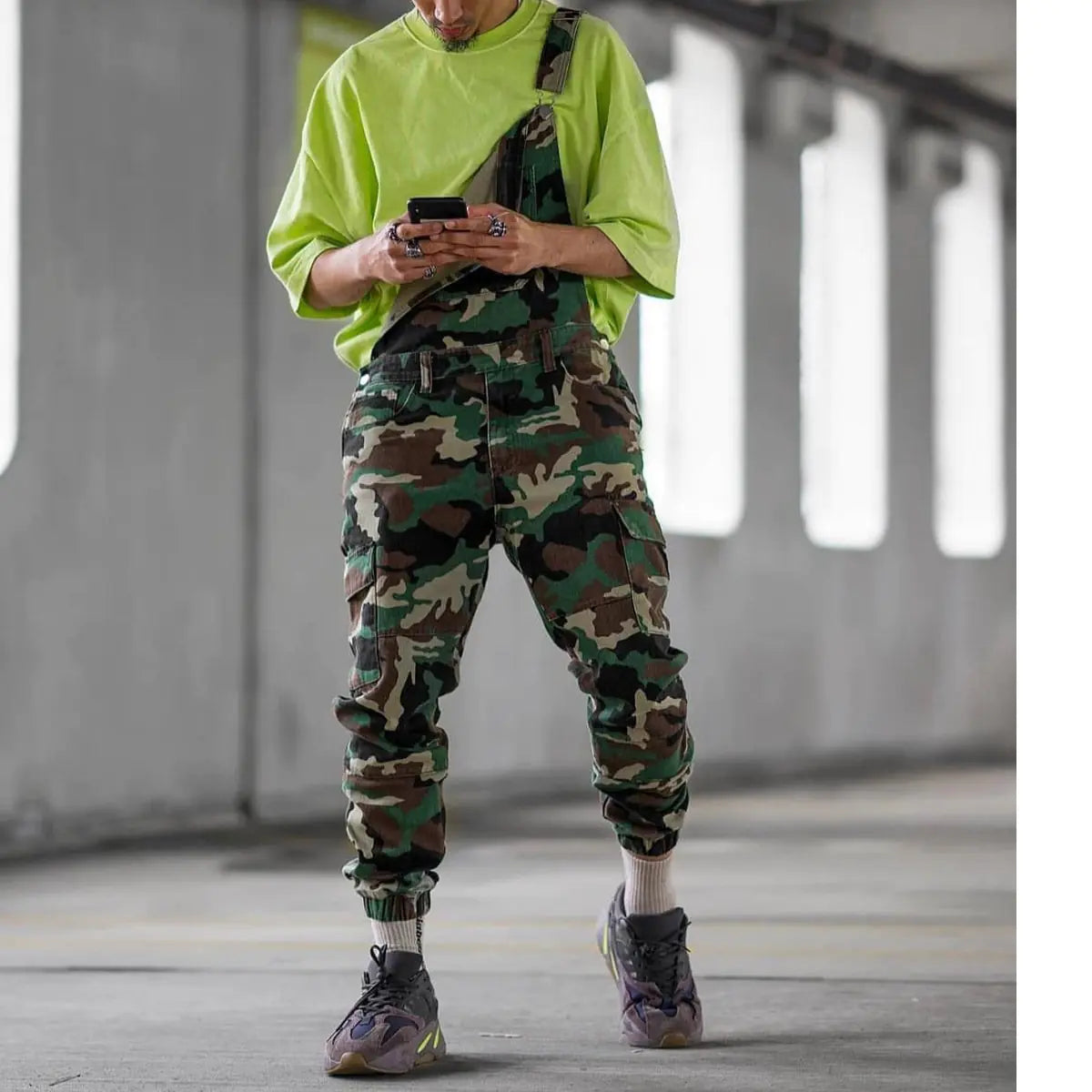 Men's Camouflage Suspender Trousers