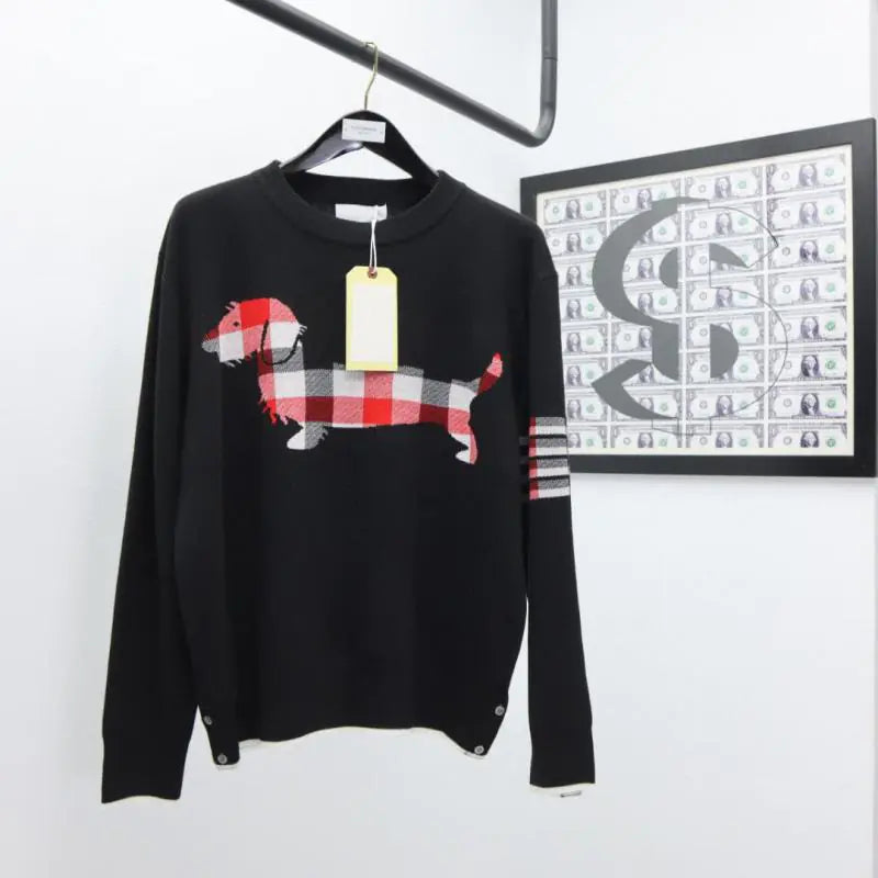 Dachshund Graphic Wool Knit Top and Outerwear