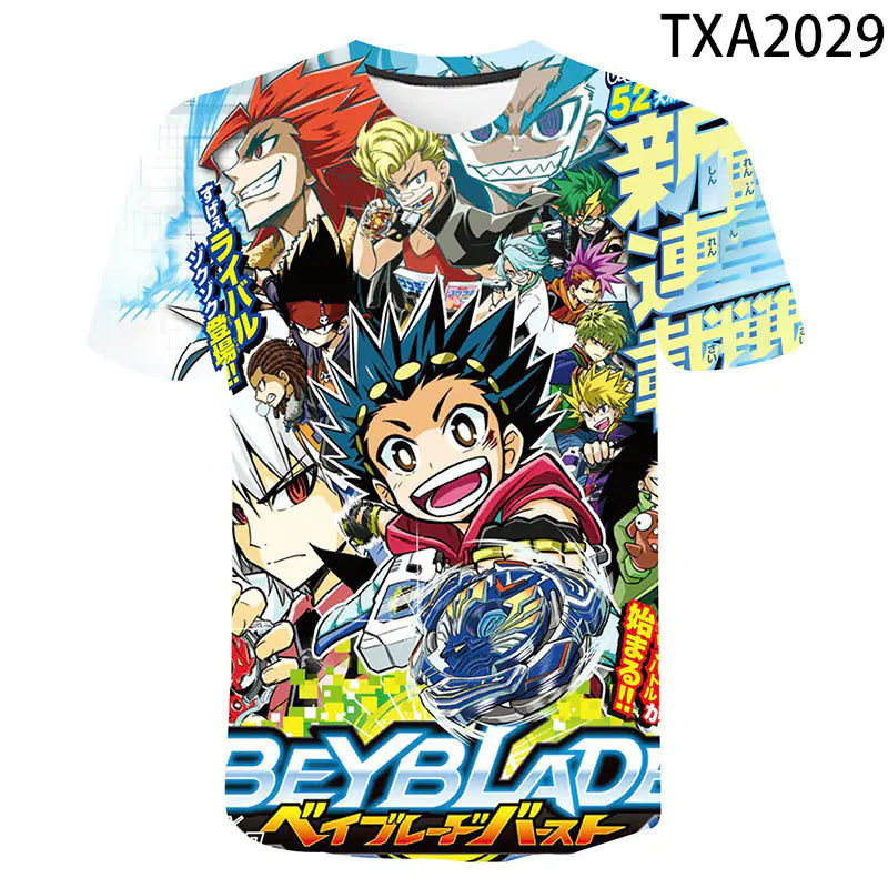 Beyblade Burst 3D Print Round Neck T-Shirt