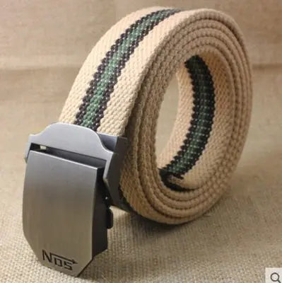 Men's Custom Thick Canvas Tactical Belt for Outdoors