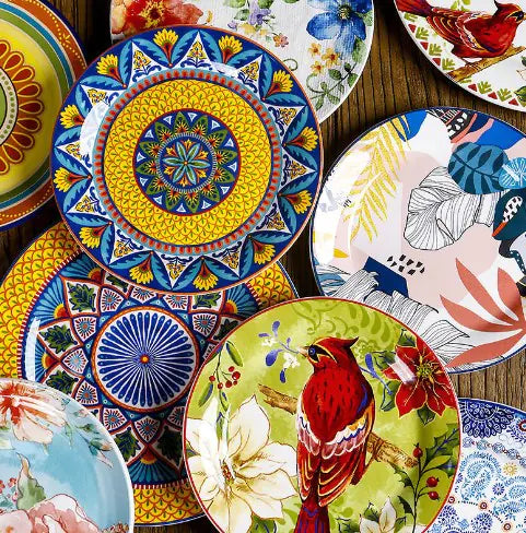 Artistic Glazed Ceramic Steak Plate - Creative Design