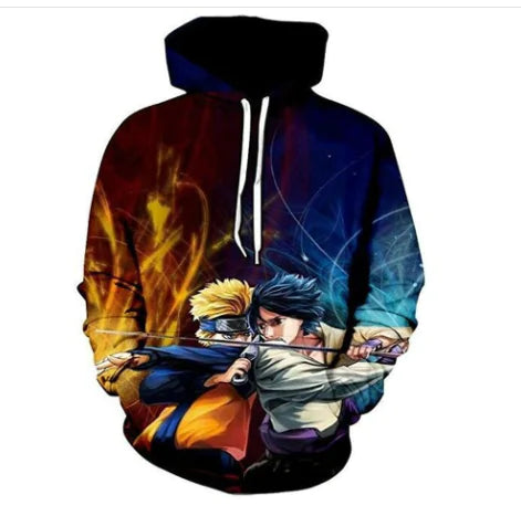 Men's Naruto 3D Print Hoodie with Kangaroo Pocket