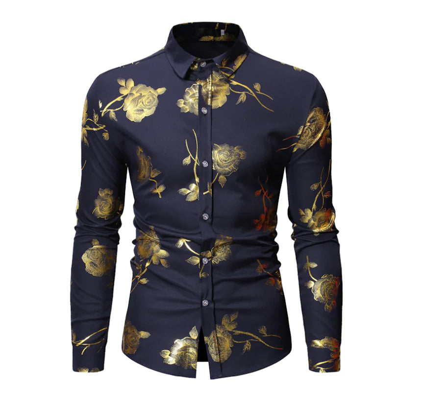Men's Long Sleeve Gold Foil Shirt - New Fall Collection