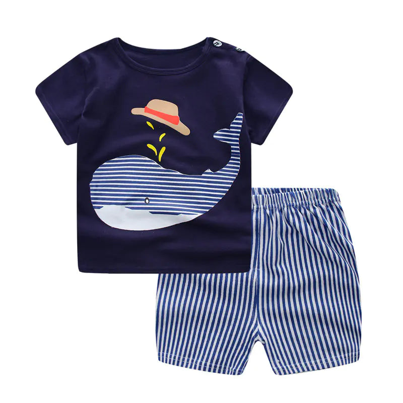 Kids Cotton Short Sleeve Outfit Set