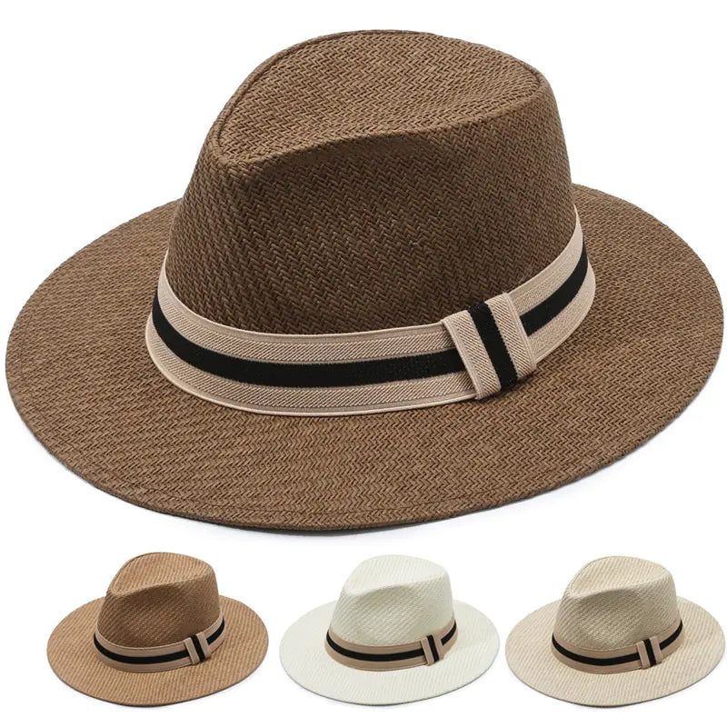 Wide Brim Straw Hat for Beach Sun Protection