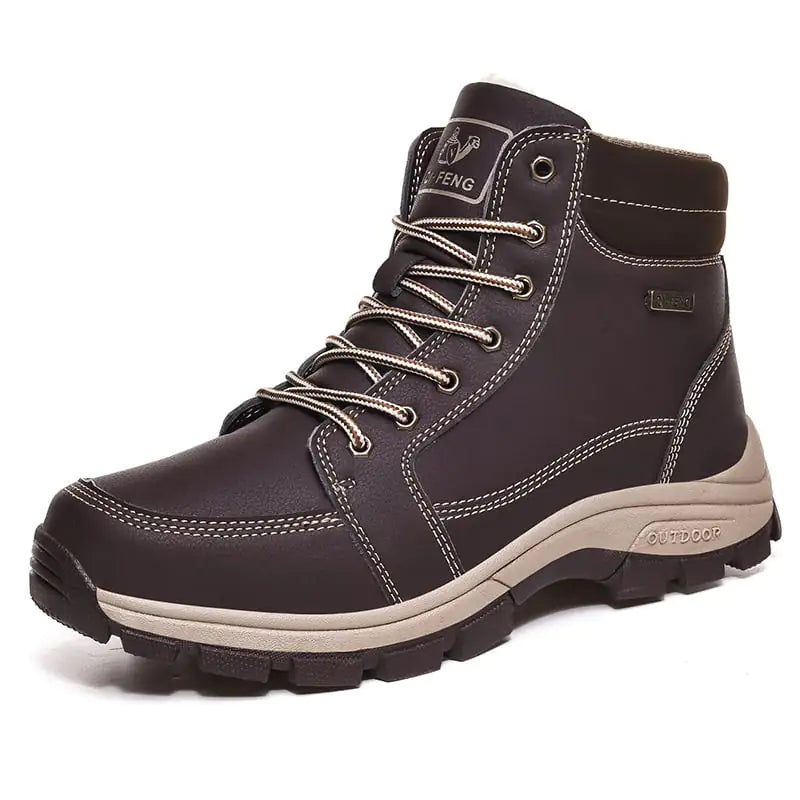 Men's Super Warm Leather Ankle Boots for Winter Outdoors