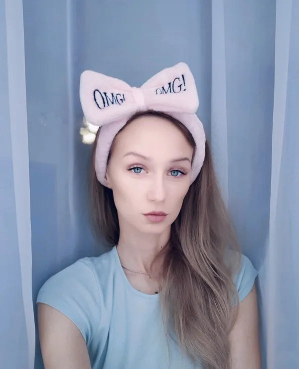 Coral Fleece Butterfly End Headband with Letters