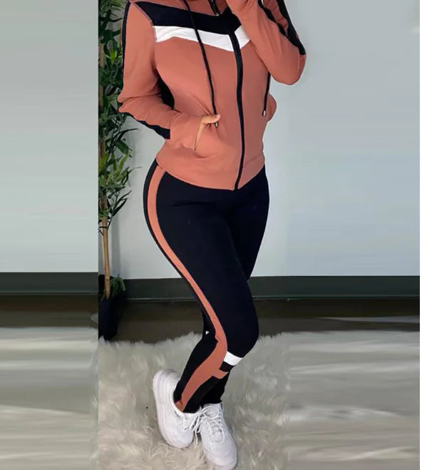 Women's Casual Sport Set with Hooded Vest (3 Pieces)