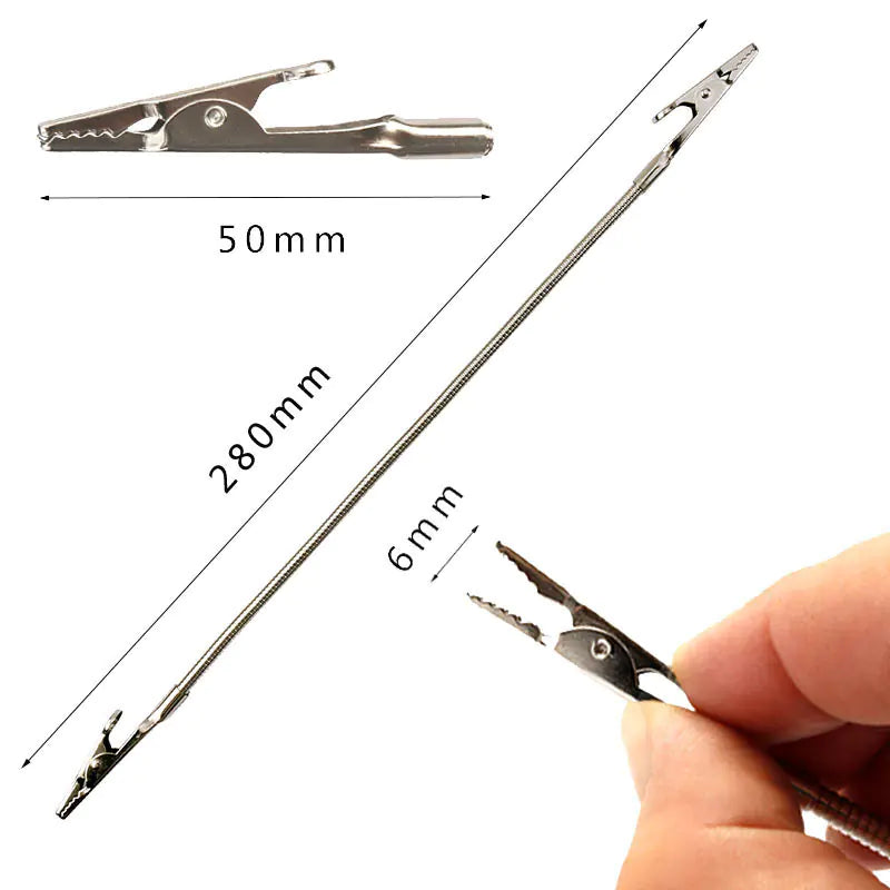 Rotating Double-Headed Alligator Clip with Flexible Hose