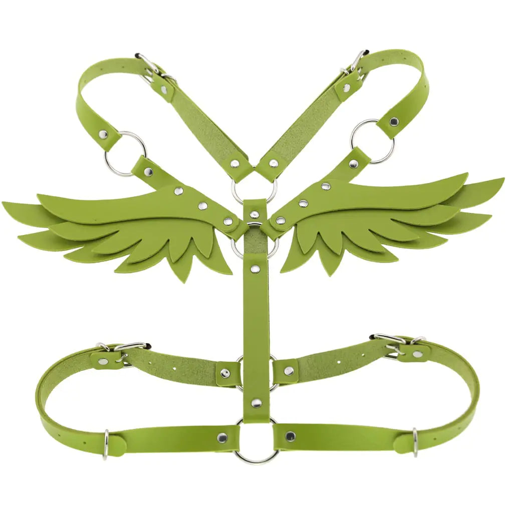 Women's Leather Angel Wings Harness Set