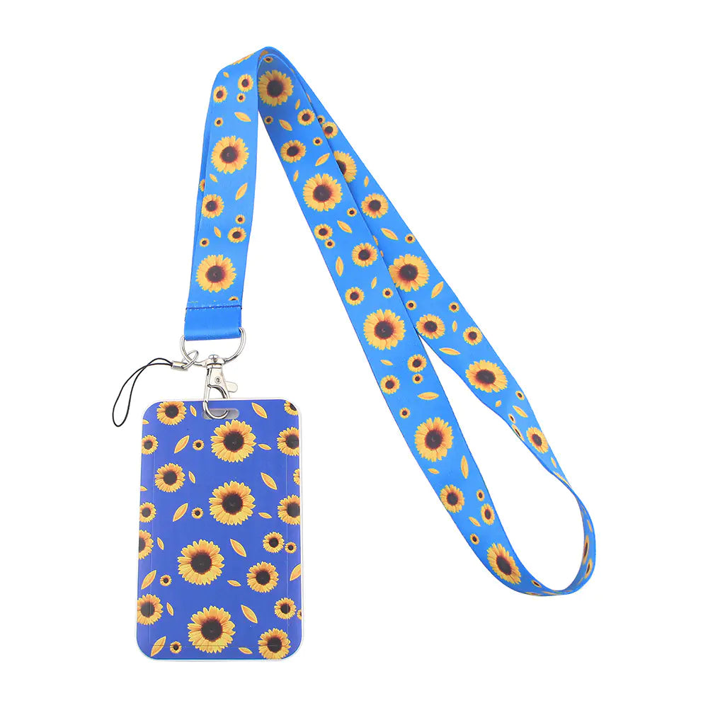 Daisy and Sunflower Phone Strap with Card Holder Set