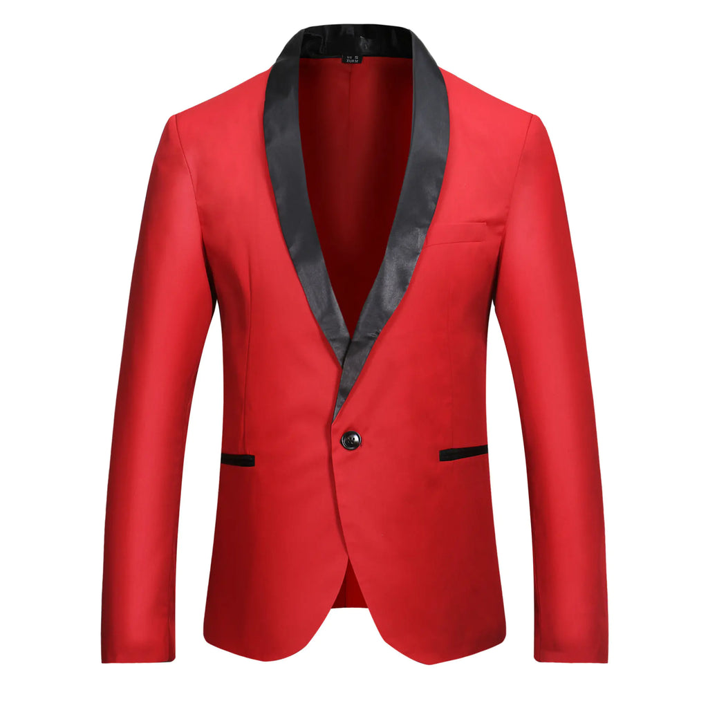 Stylish Color Block Men's Casual Blazer Jacket