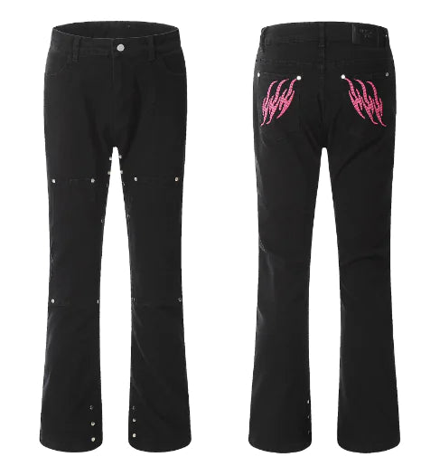 Wide-leg Denim Trousers from American Fashion Brand