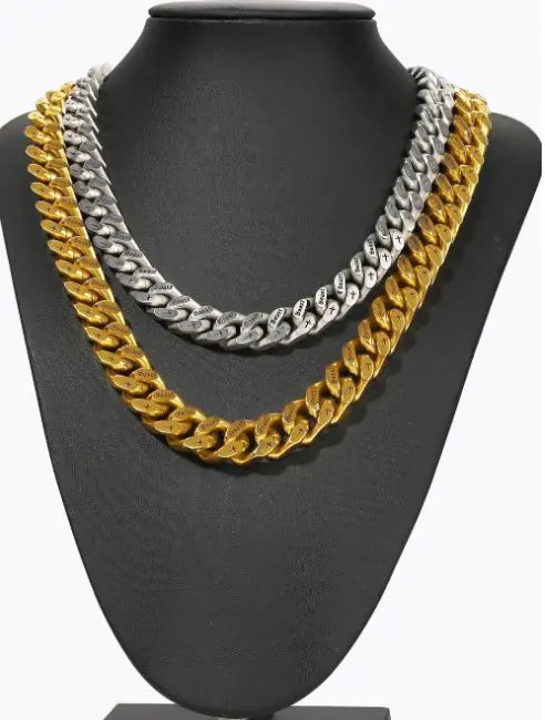 Men's Hip Hop Titanium Steel Engraved Cuban Necklace