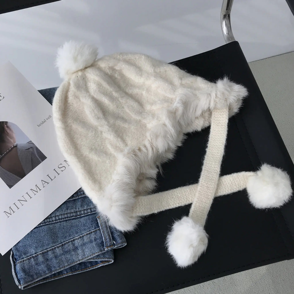 Gentle All-Match Fleece Rabbit Fur Hat