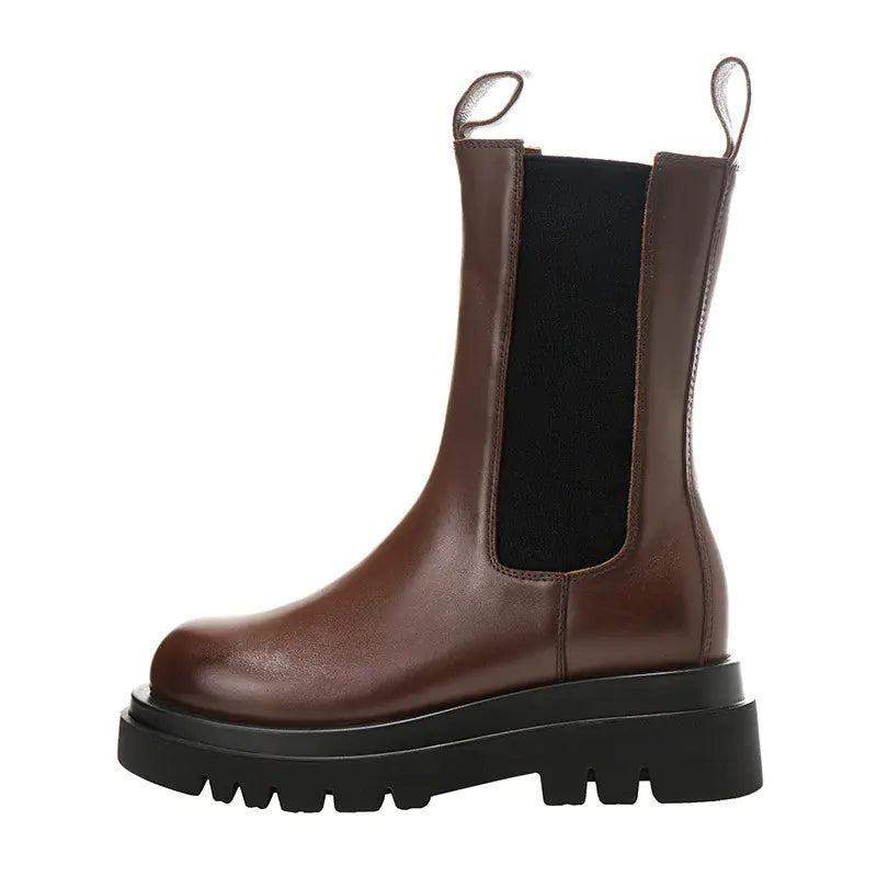Women's High-Top Martin Boots with Platform Design
