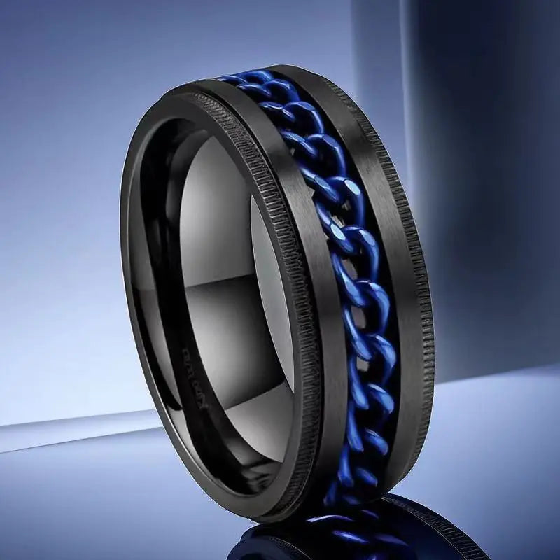 Men's Colorfast Stainless Steel Spinning Ring
