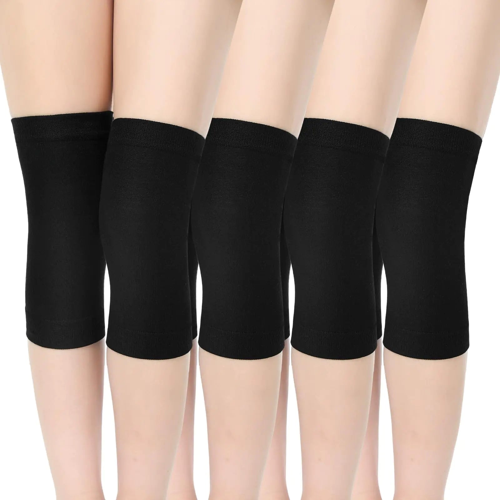 4 Pairs Knee Warmers for Women Men Knee Braces Liner Sleeve Supports Knee Compression Sleeve Winter Cycling Ski (BlackLarge)